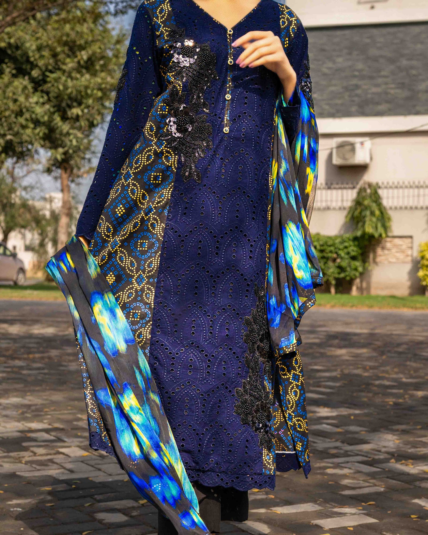 2 PC Blue Chikankari
