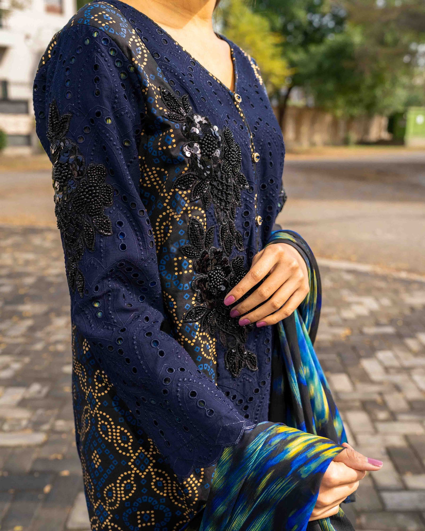 2 PC Blue Chikankari