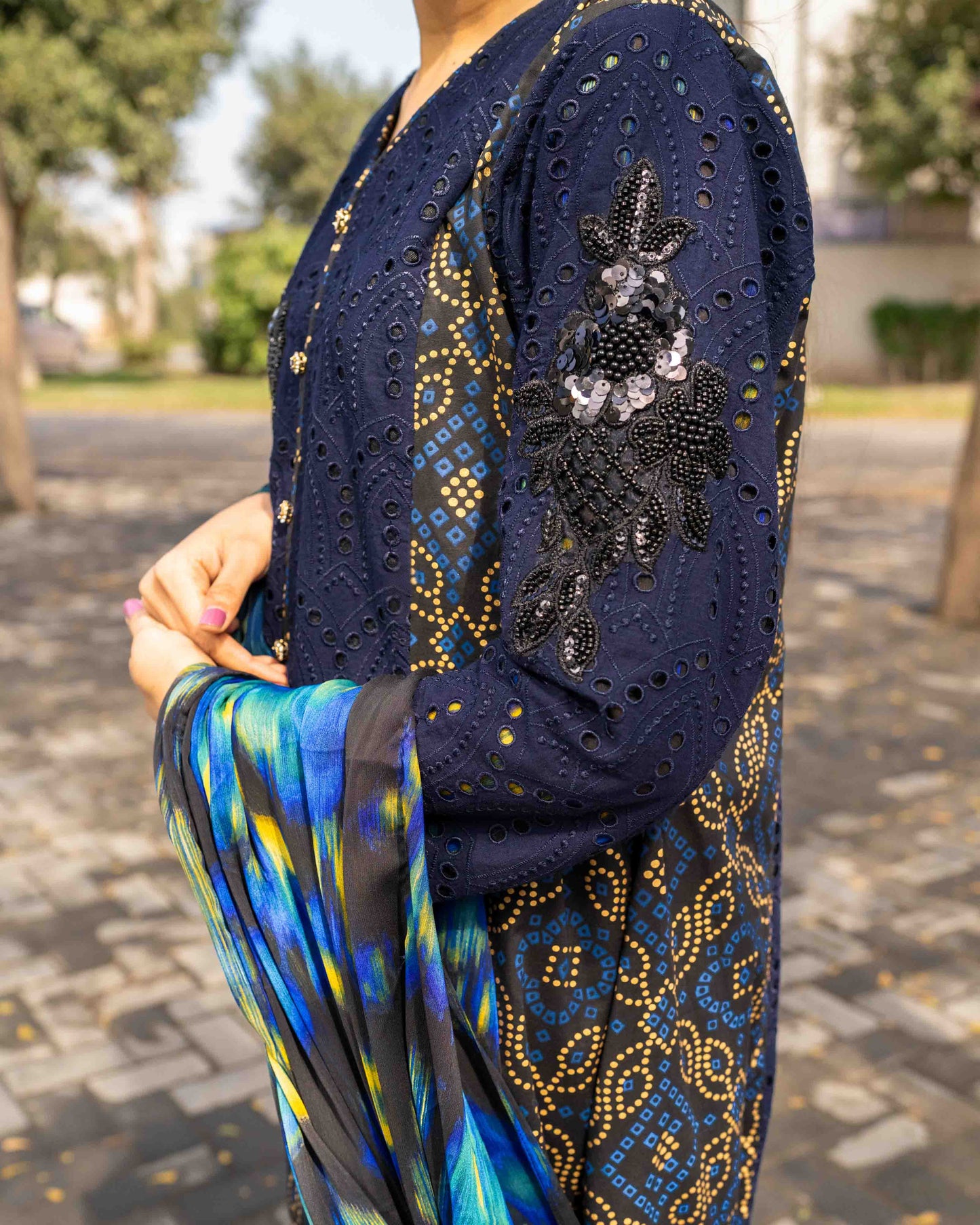 2 PC Blue Chikankari