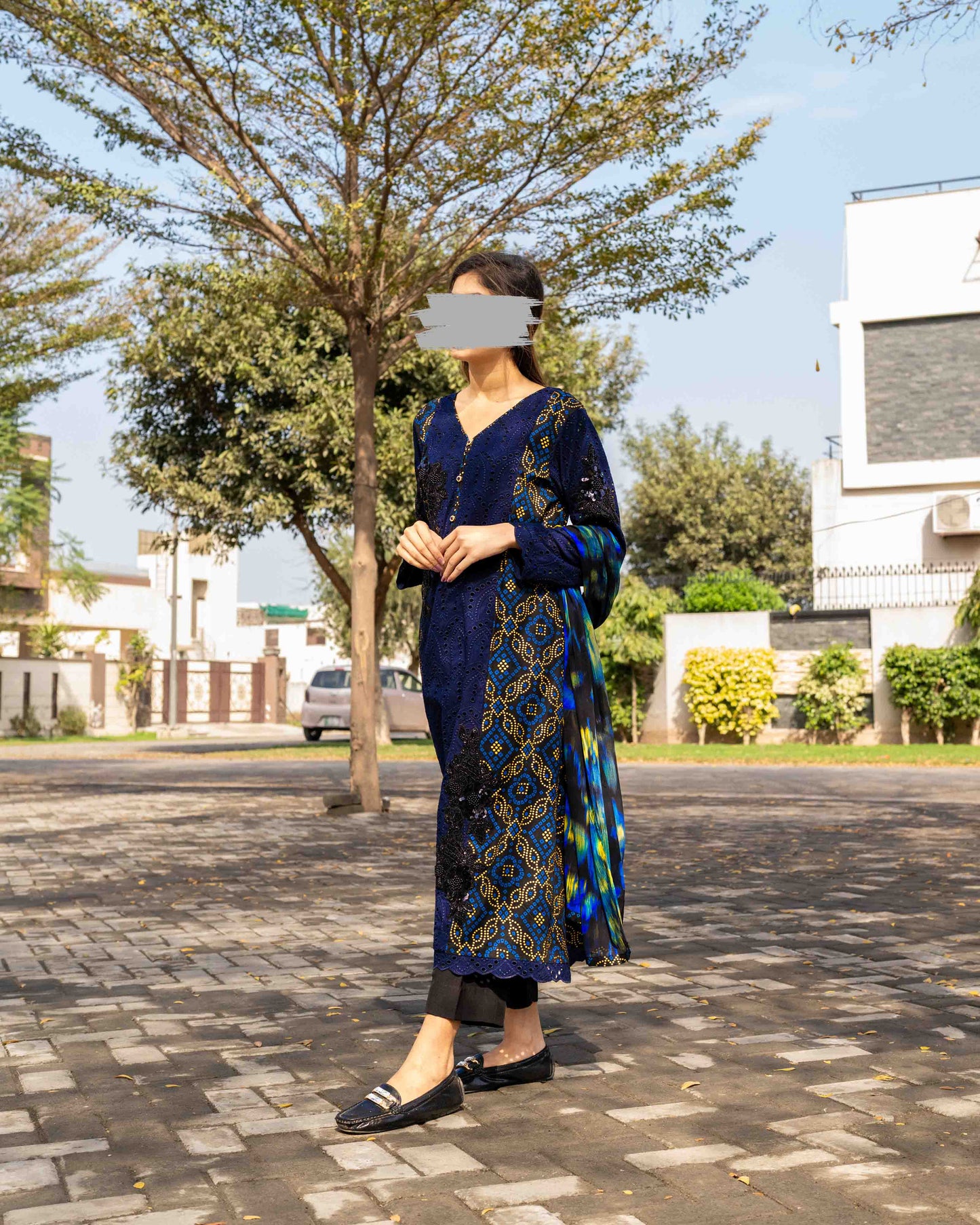 2 PC Blue Chikankari