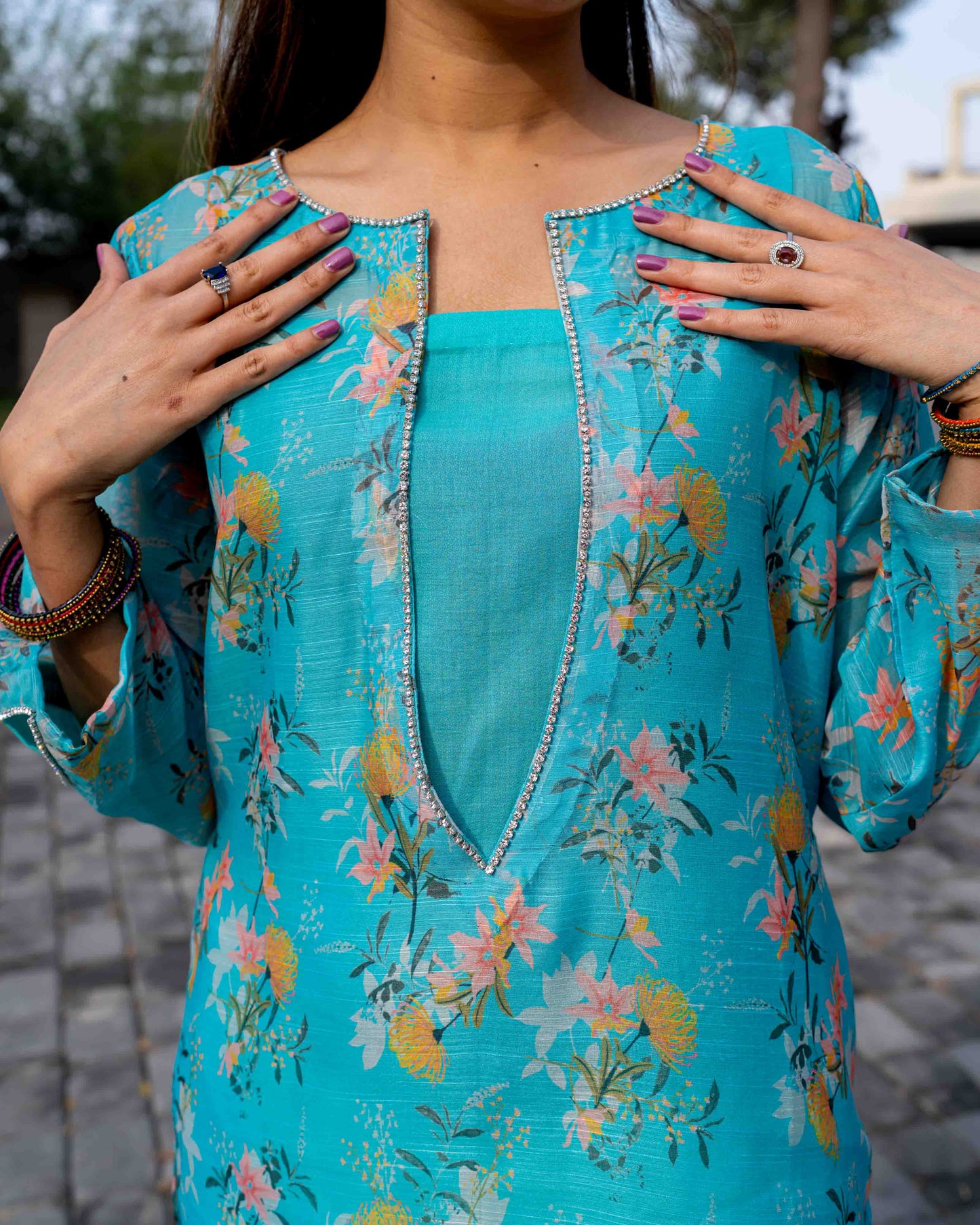 Turquoise Silk Shirt