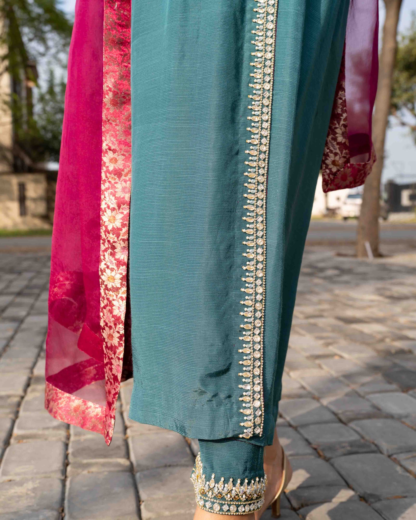 Angrakha Raw Silk Suit