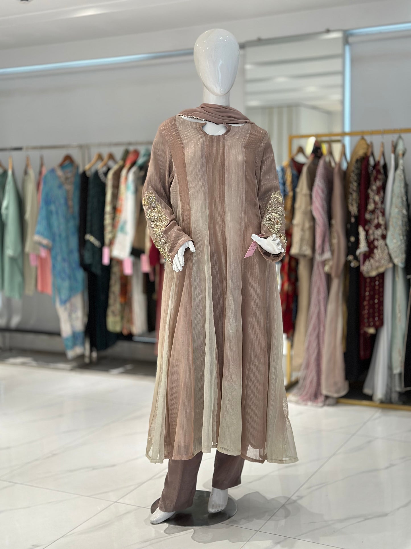 Zari Chiffon 3 Piece Suit