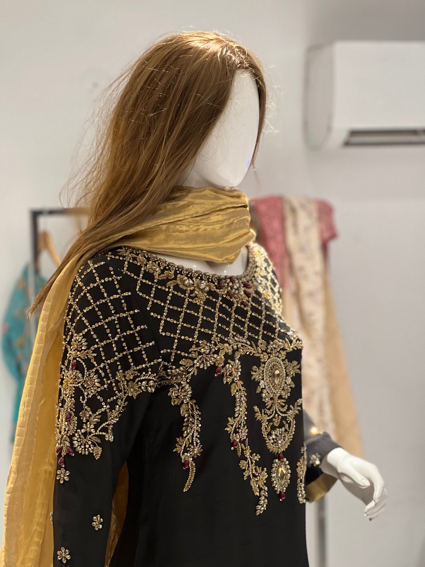 Black Gold Raw Silk Suit