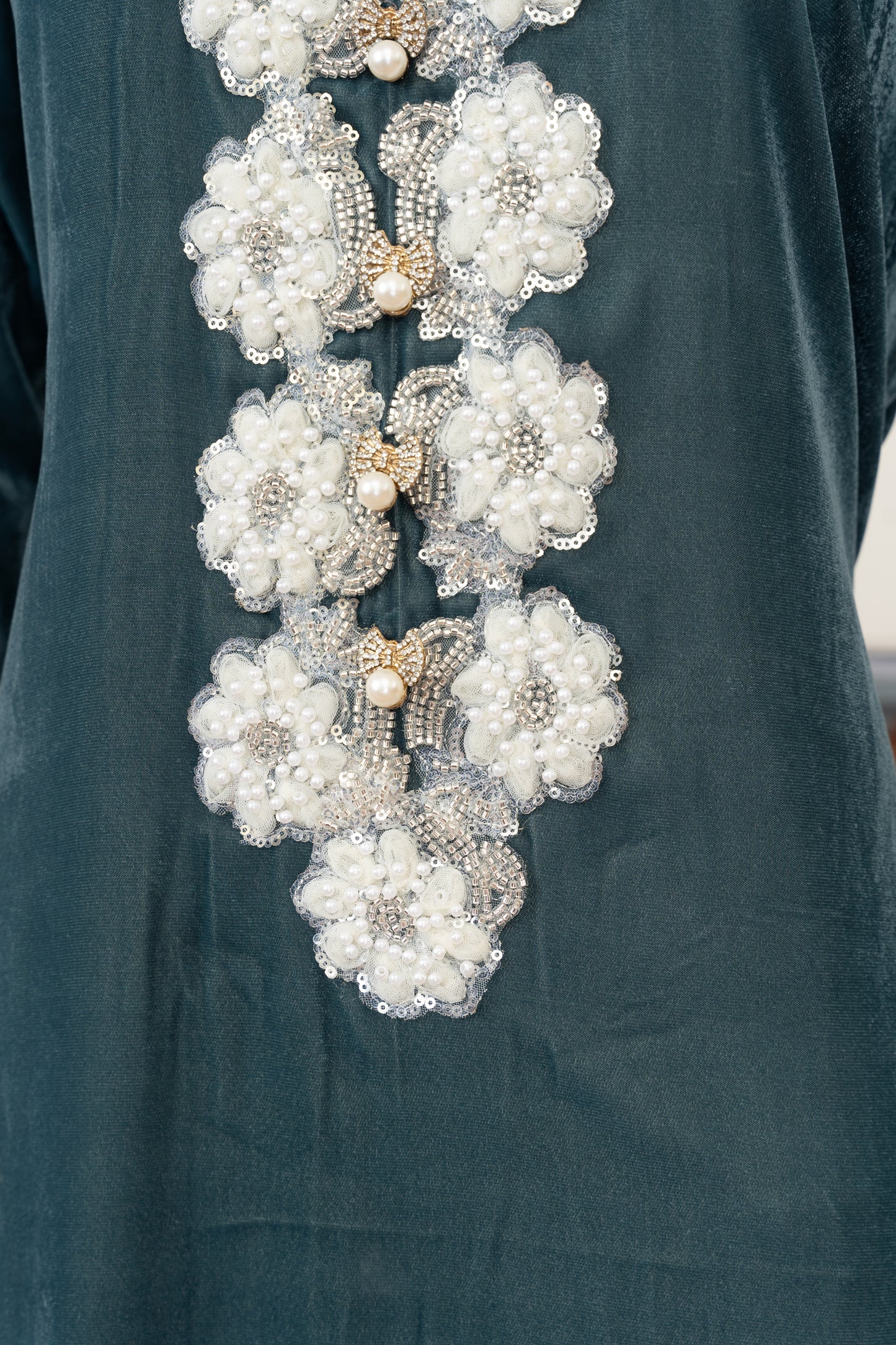 Nocturne Blue Velvet Suit - Close Up Design