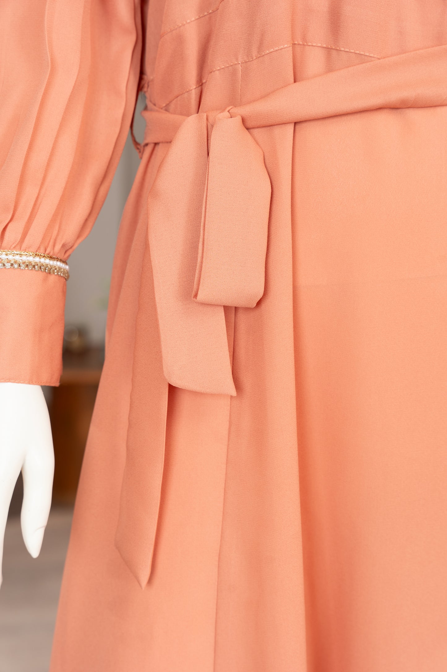 Peach Georgette Dress - Close Up Center