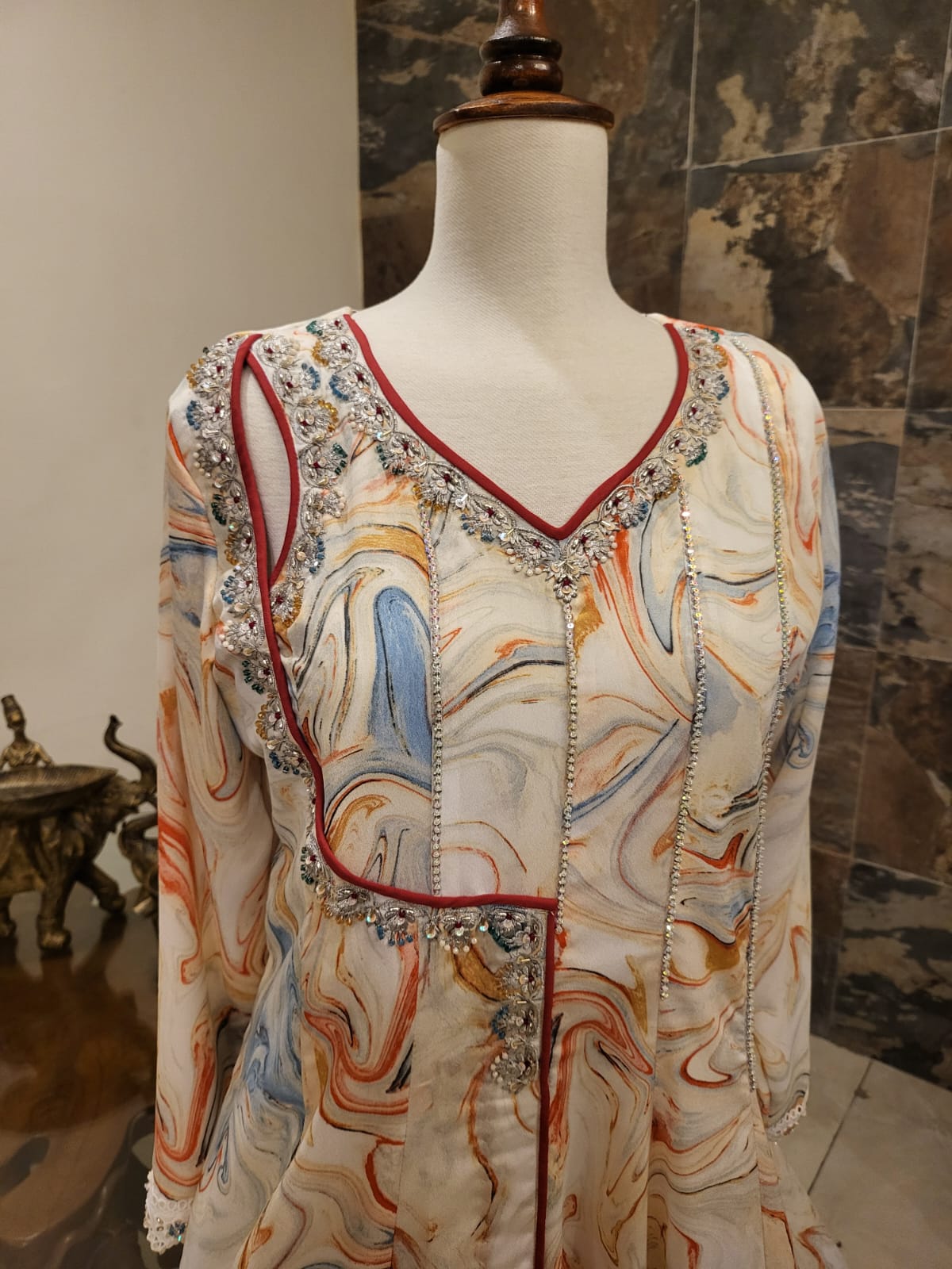Elegant multi color angrakha frok