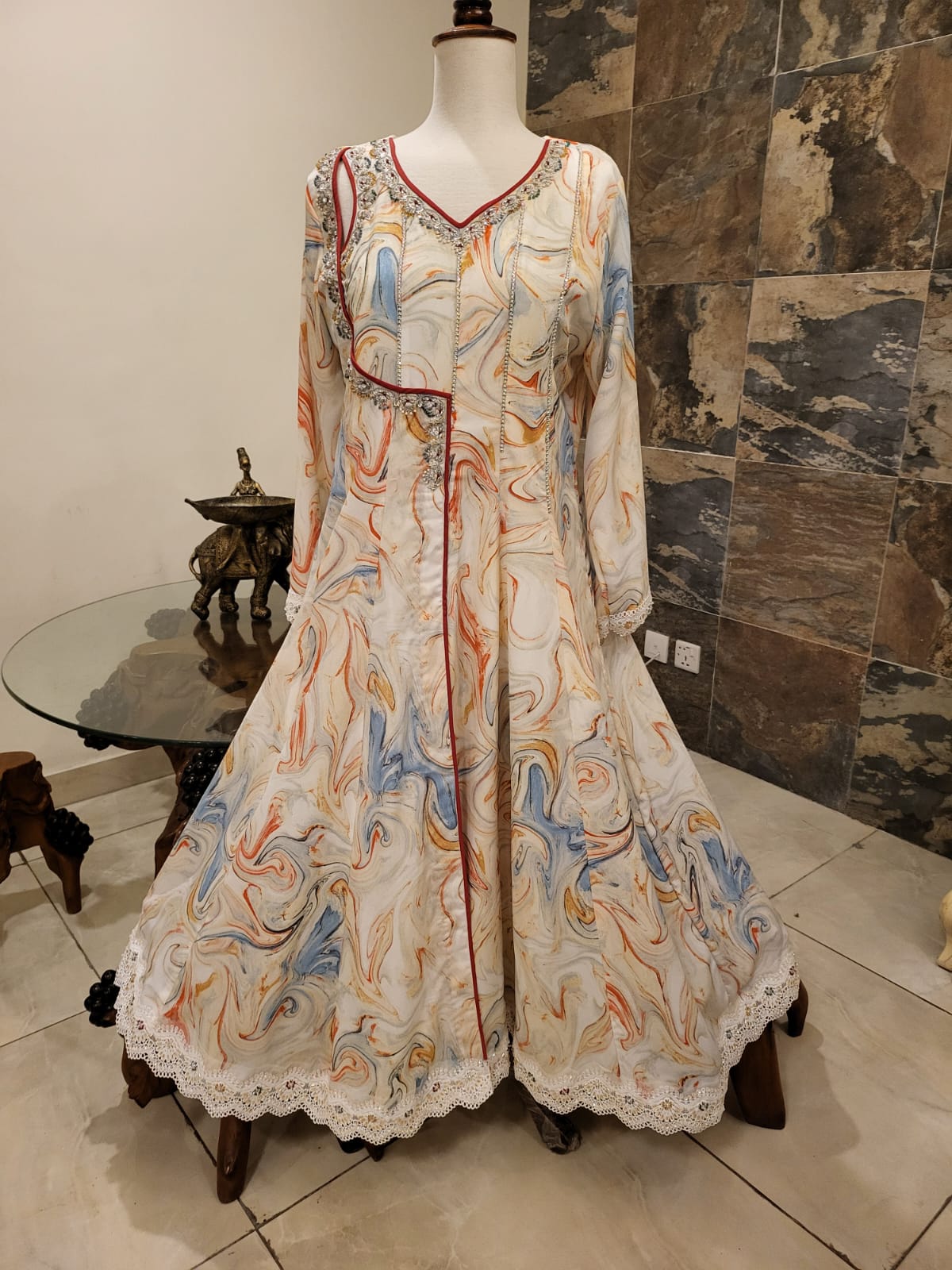 Elegant multi color angrakha frok