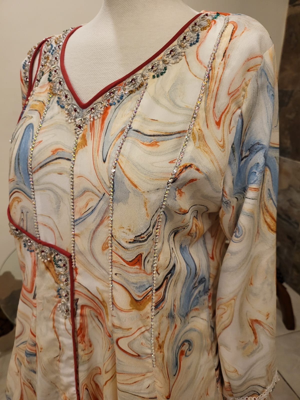 Elegant multi color angrakha frok