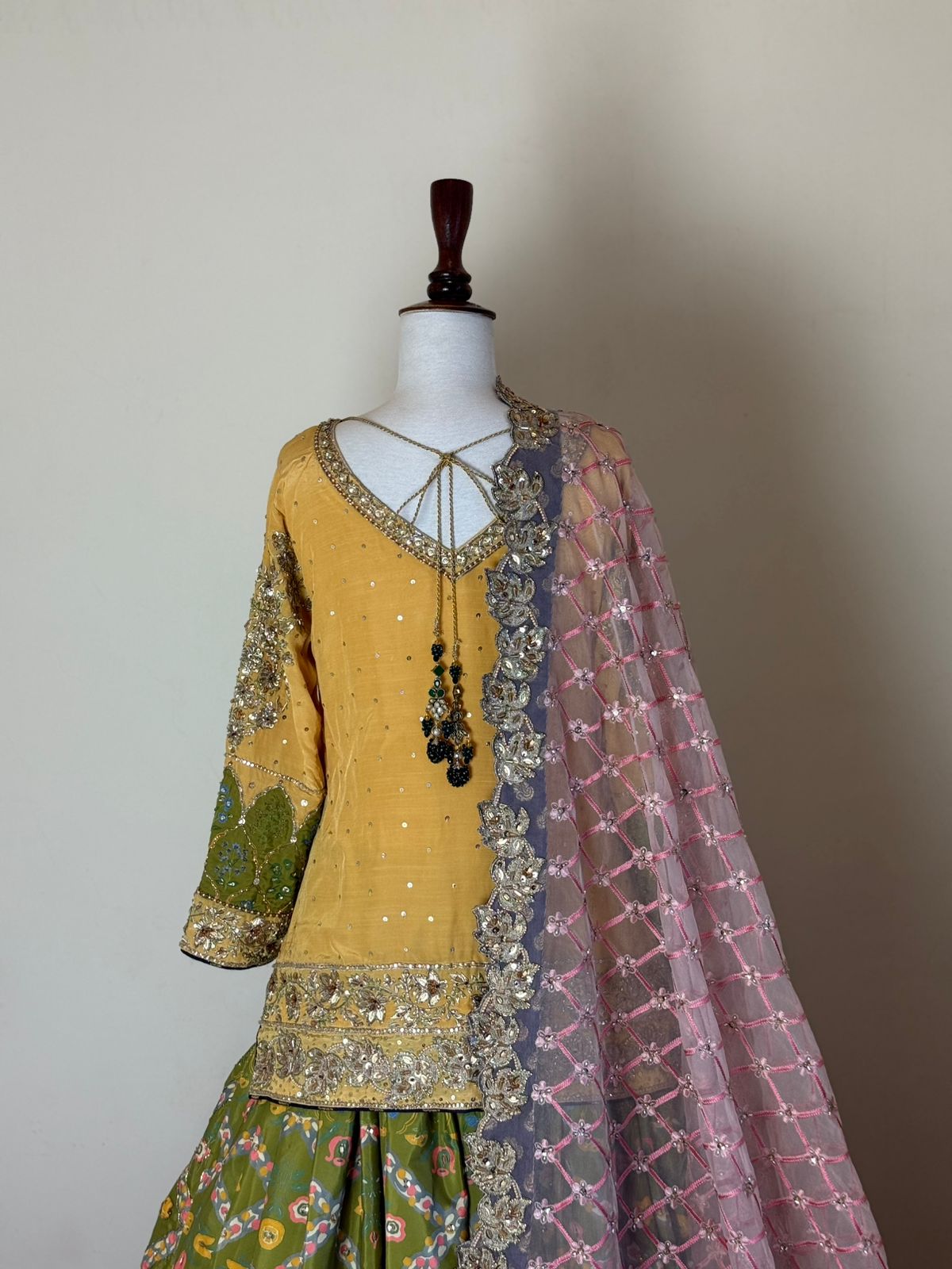 Green lehnga mehndi formal