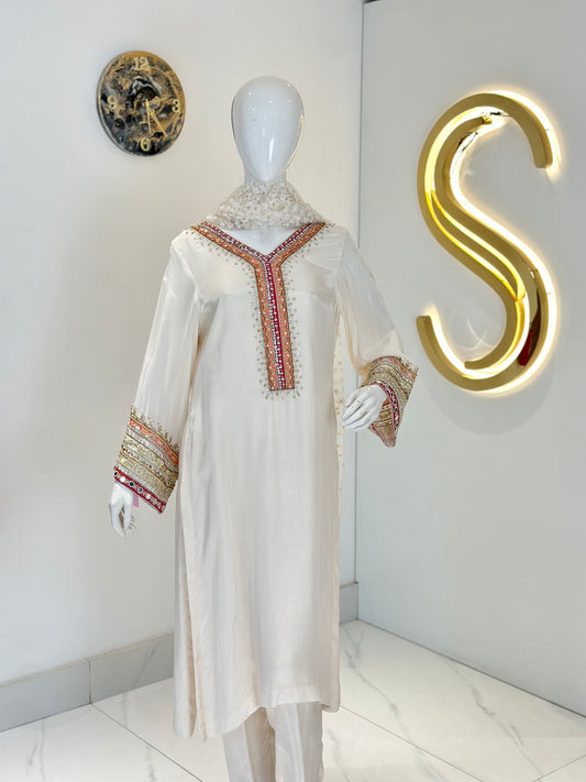 Ivory Silk Grace Suit