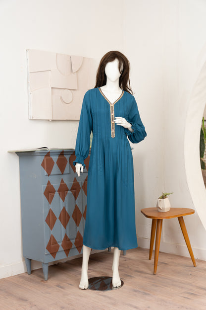 Cerulean Georgette Dress - Front Page