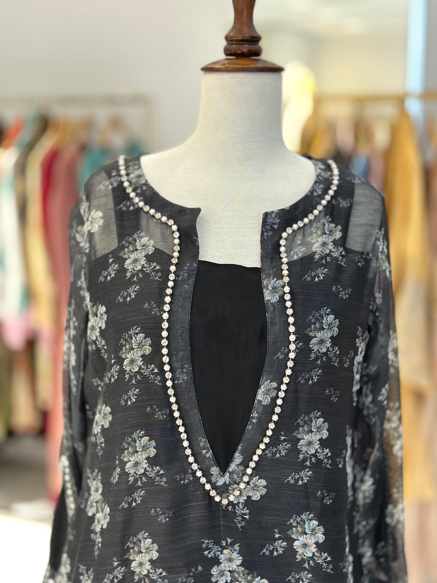 Cotton silk printed shirt