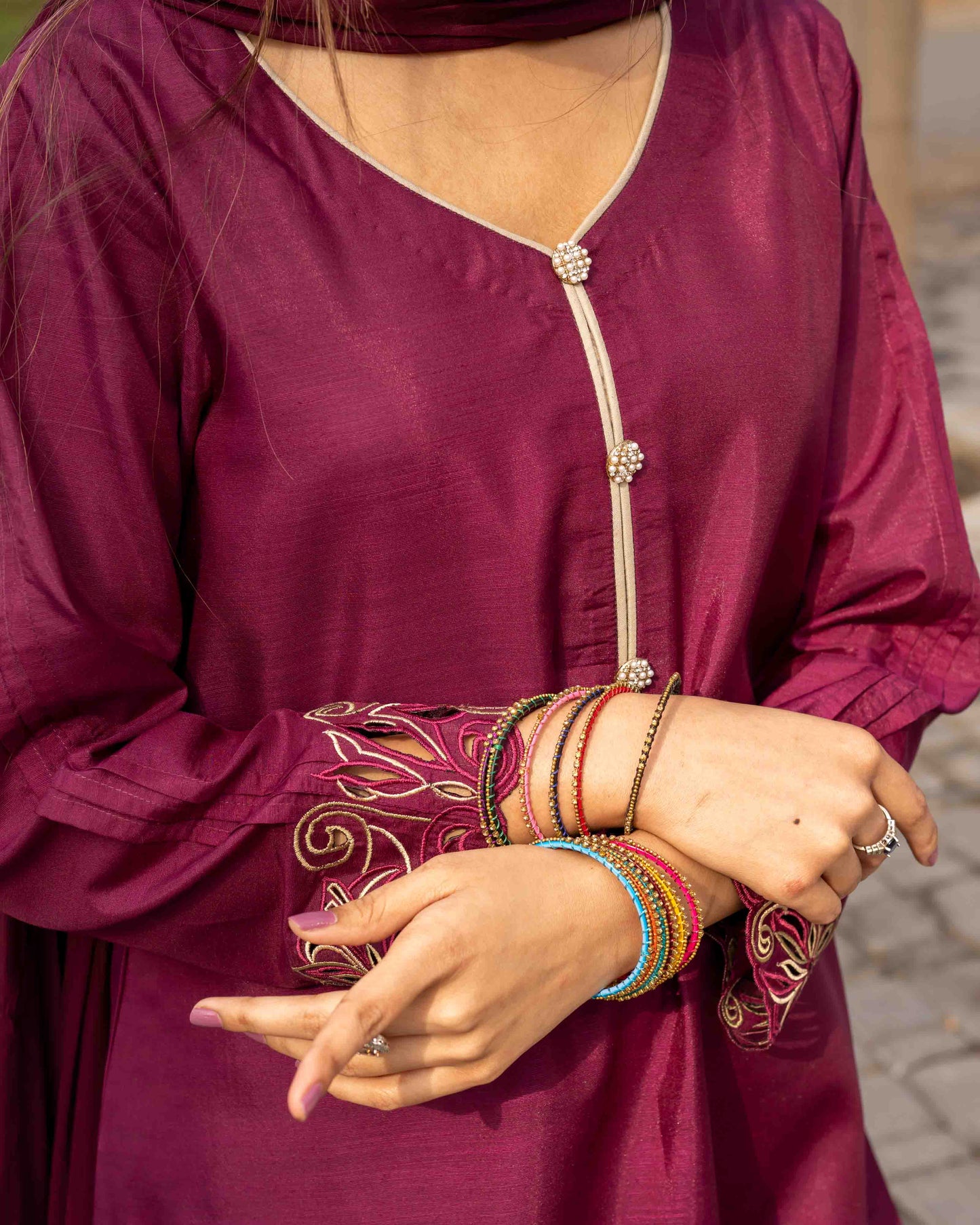 Dark Purple Raw Silk Suit