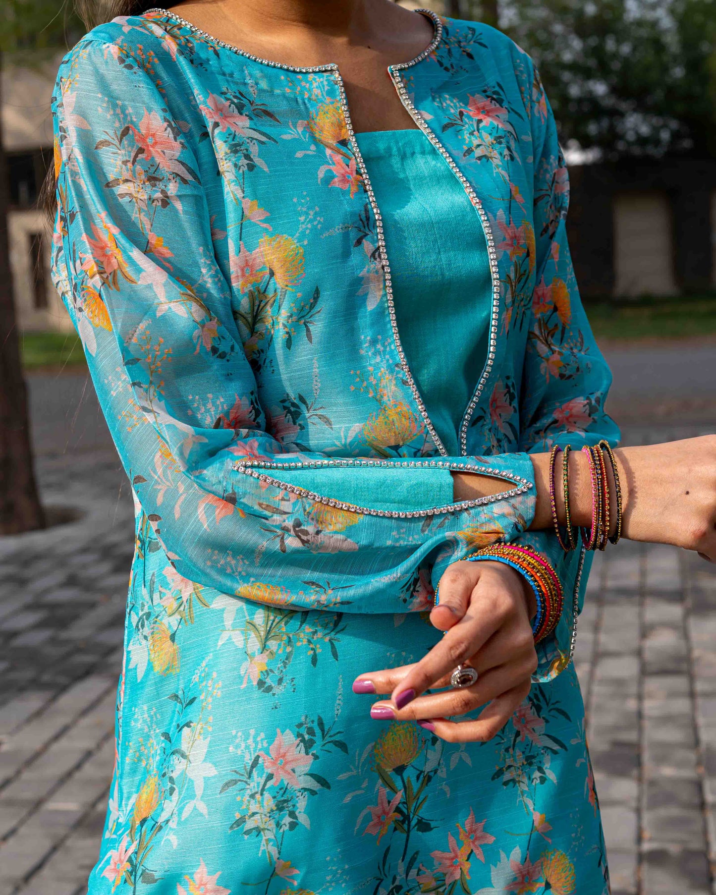 Turquoise Silk Shirt