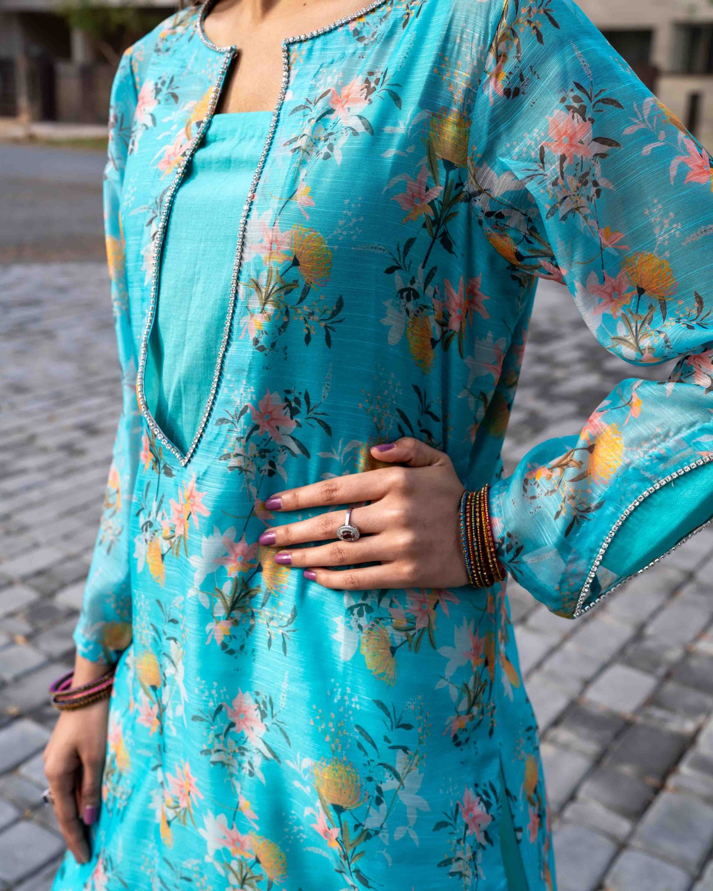 Turquoise Silk Shirt