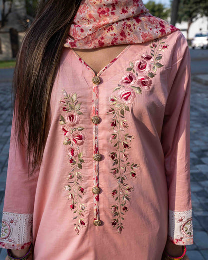 Soft Lawn Cotton Peach Suit