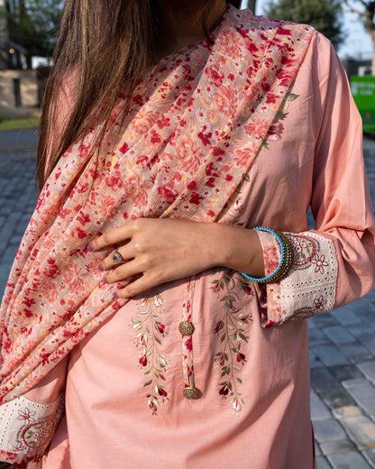 Soft Lawn Cotton Peach Suit
