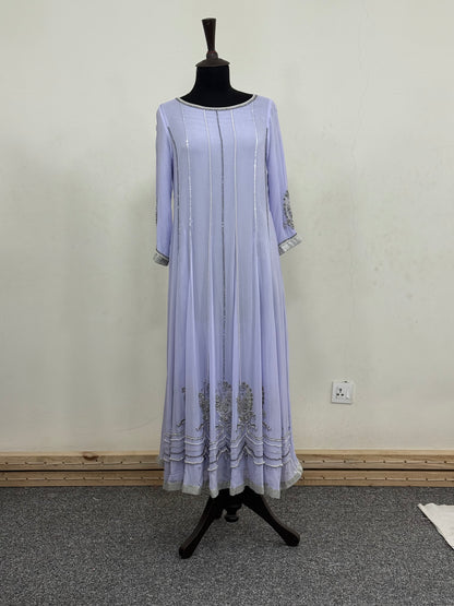 Sky Blue Frock – Chiffon Anarkali Dress