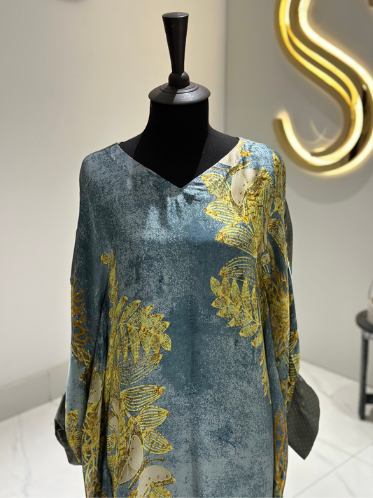 Blue Silk Kaftan