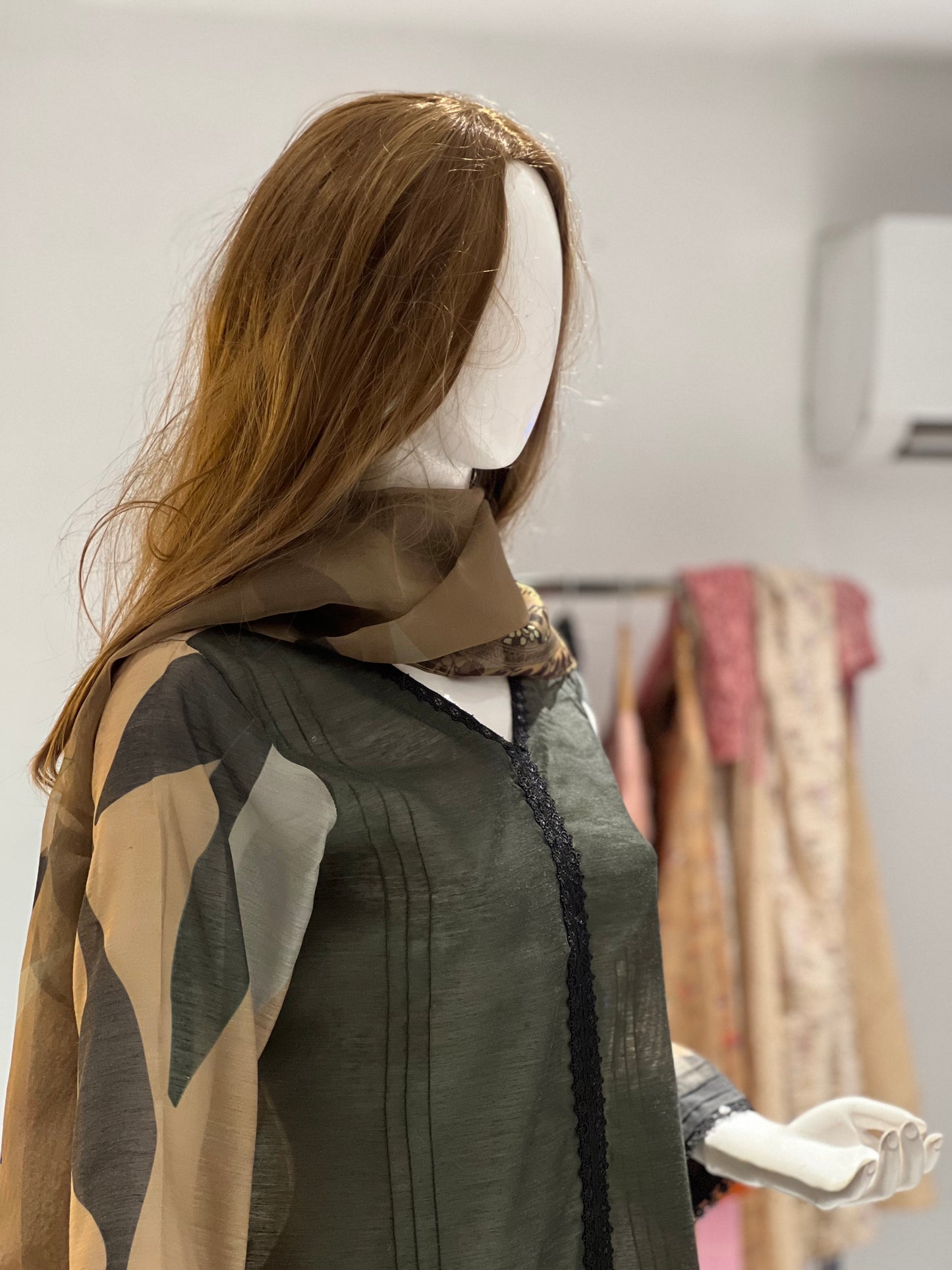 Olive Green Cotton Suit