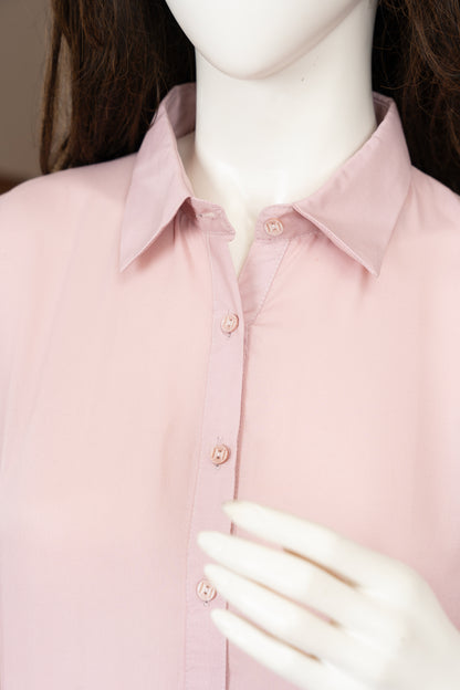 Purple Georgette Dress - Close Up Neck