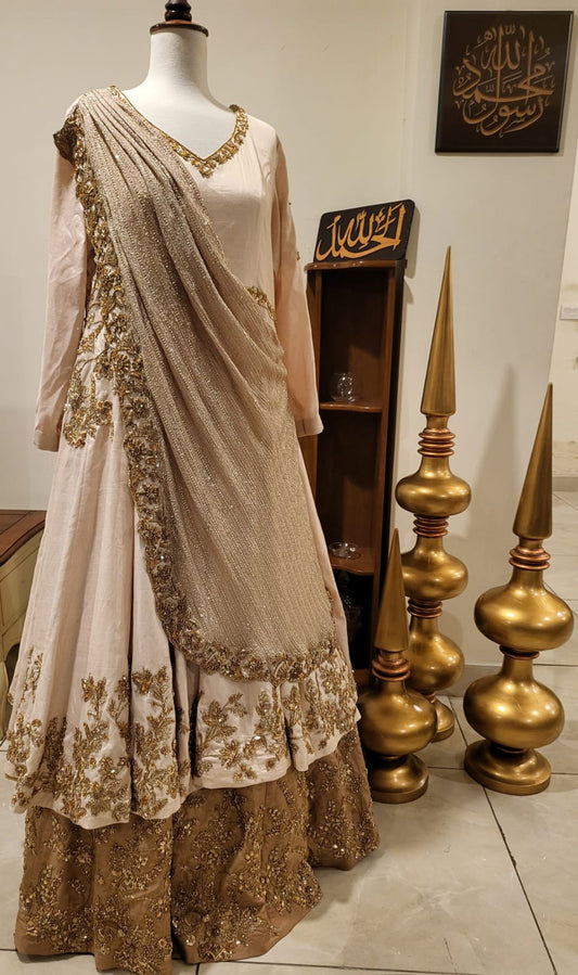 Raw silk lehnga set