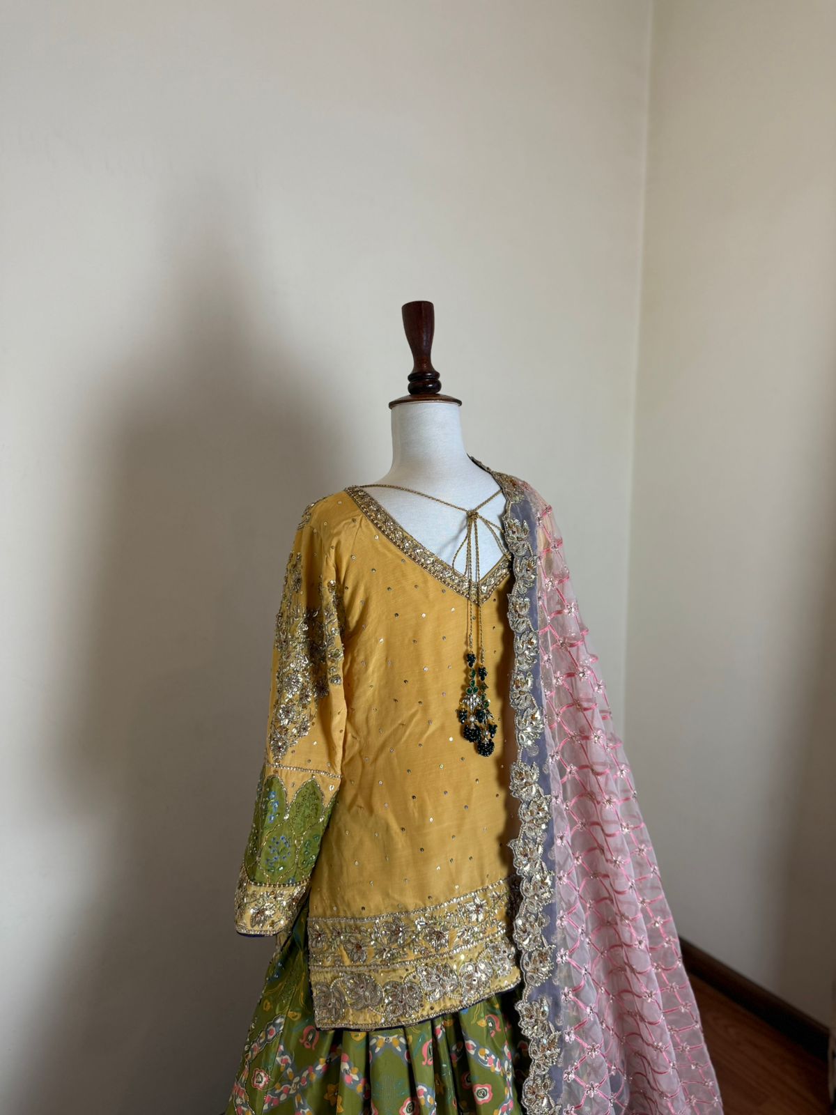 Green lehnga mehndi formal