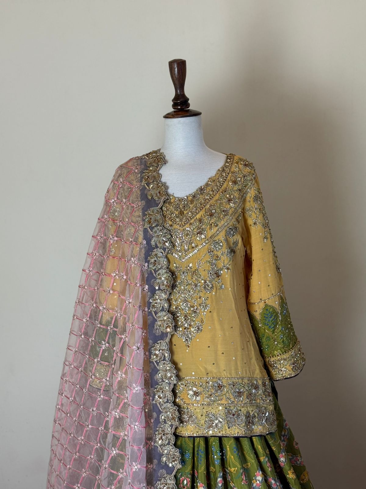 Green lehnga mehndi formal