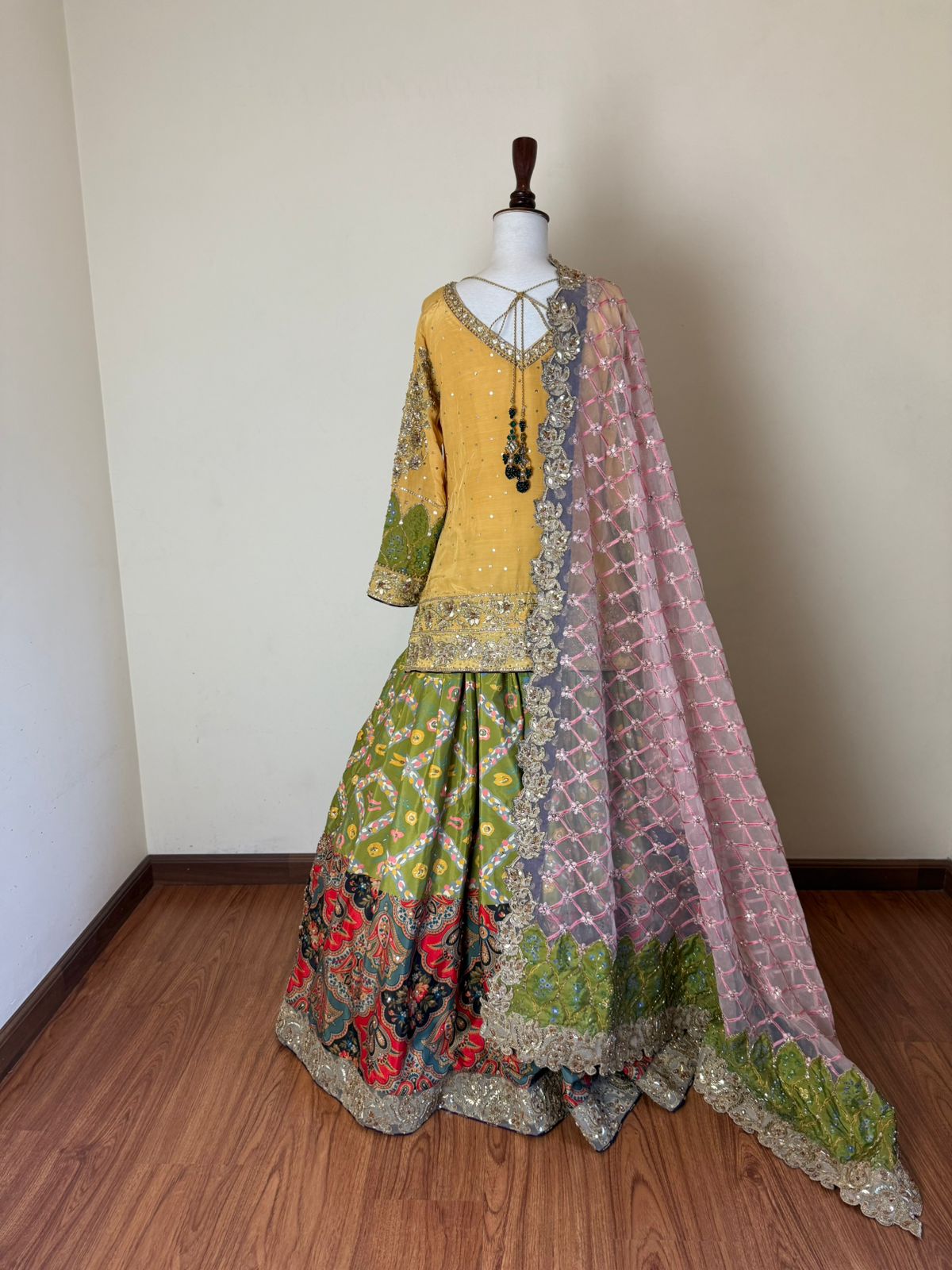 Green lehnga mehndi formal