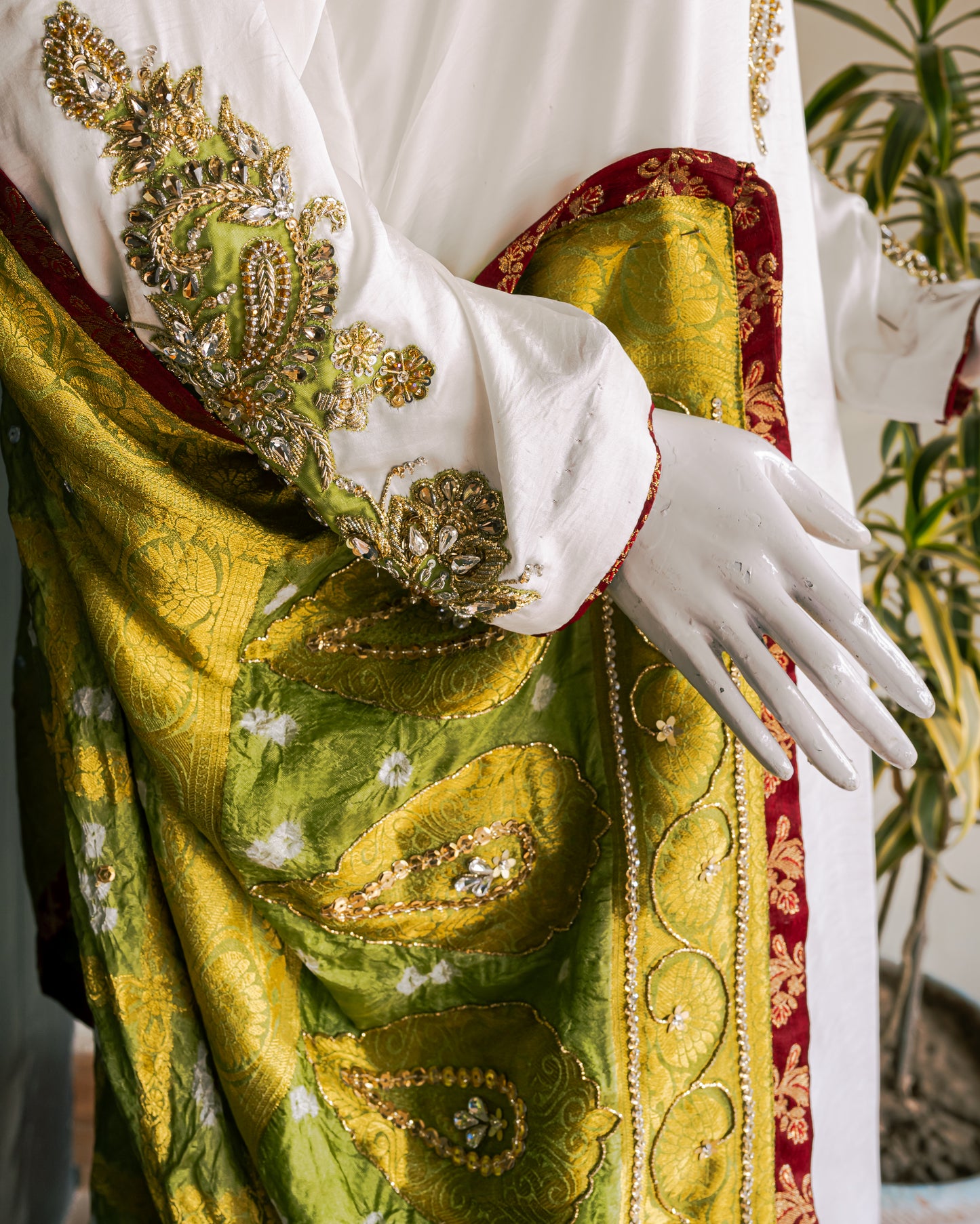 White Shamoz Dress - Close Up Sleeve Side Pose