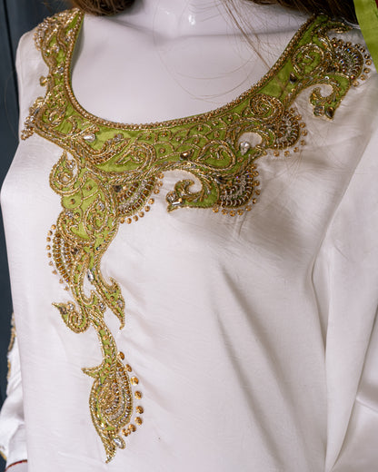 White Shamoz Dress - Neck Design Close Up