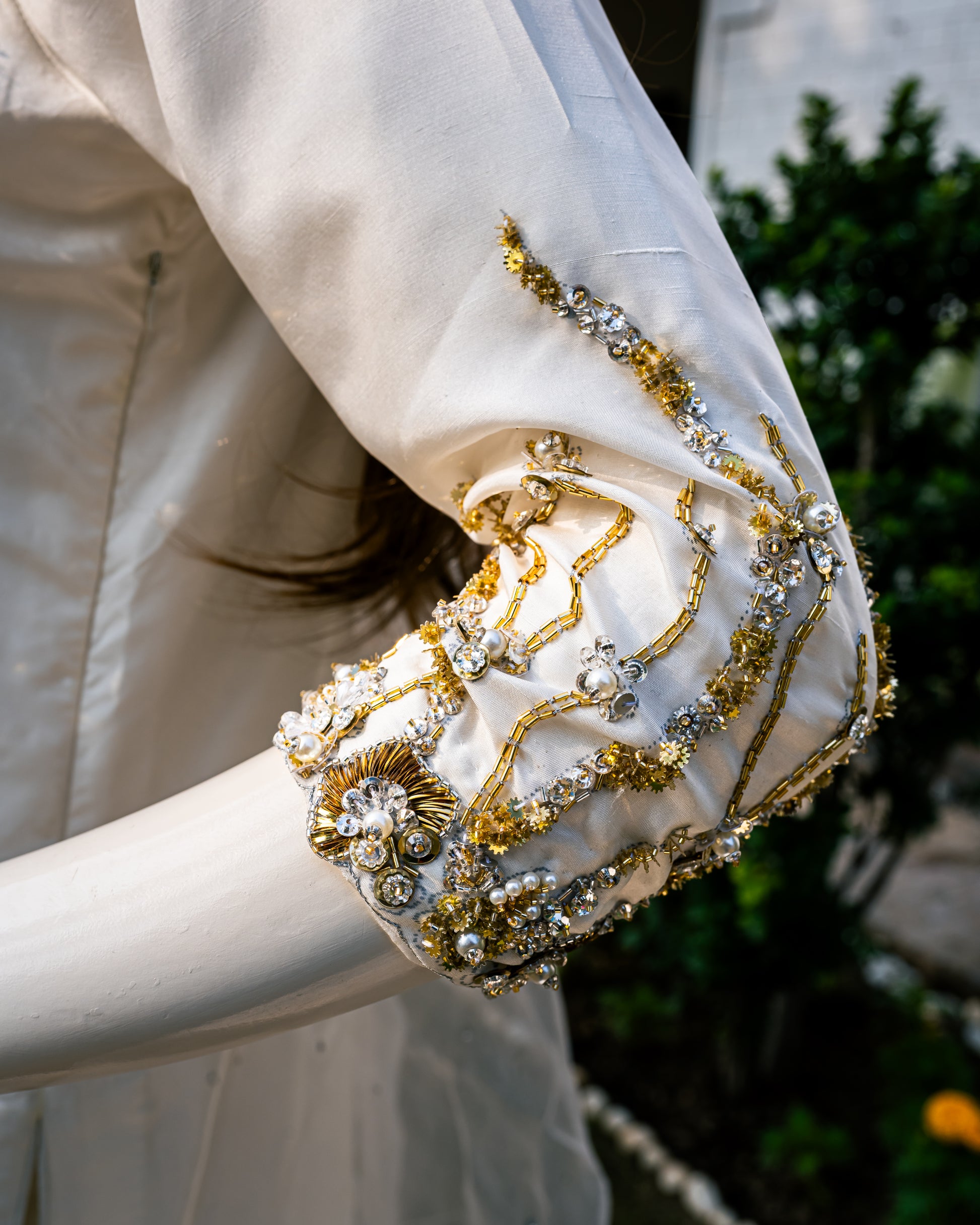 White Suit - Close Up Sleeve Design